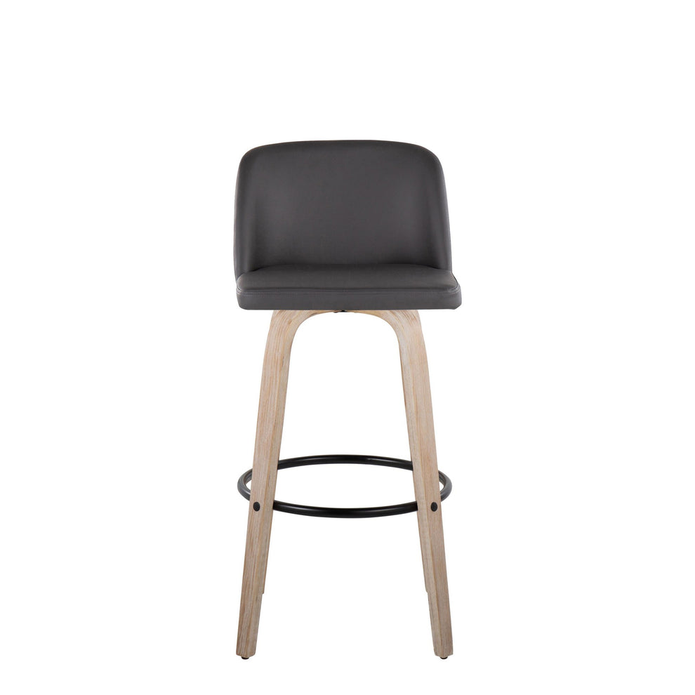 Toriano 30" Fixed Height Barstool - Set of 2 Cream By LumiSource | Bar Stools | Modishstore - 12
