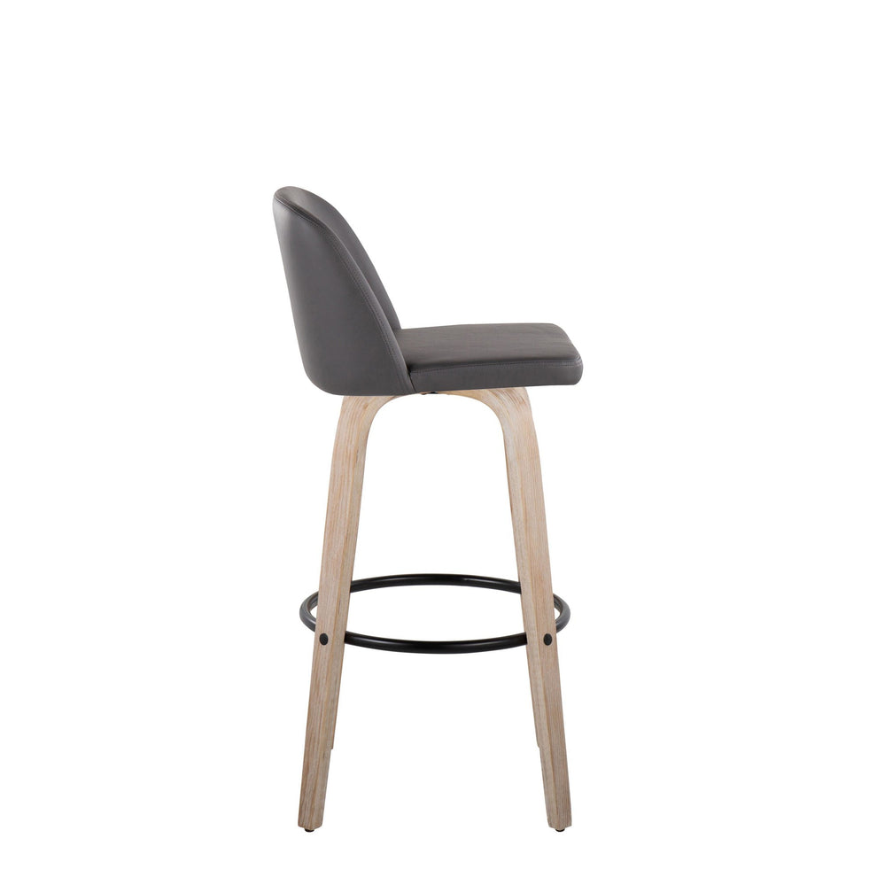 Toriano 30" Fixed Height Barstool - Set of 2 Cream By LumiSource | Bar Stools | Modishstore - 9