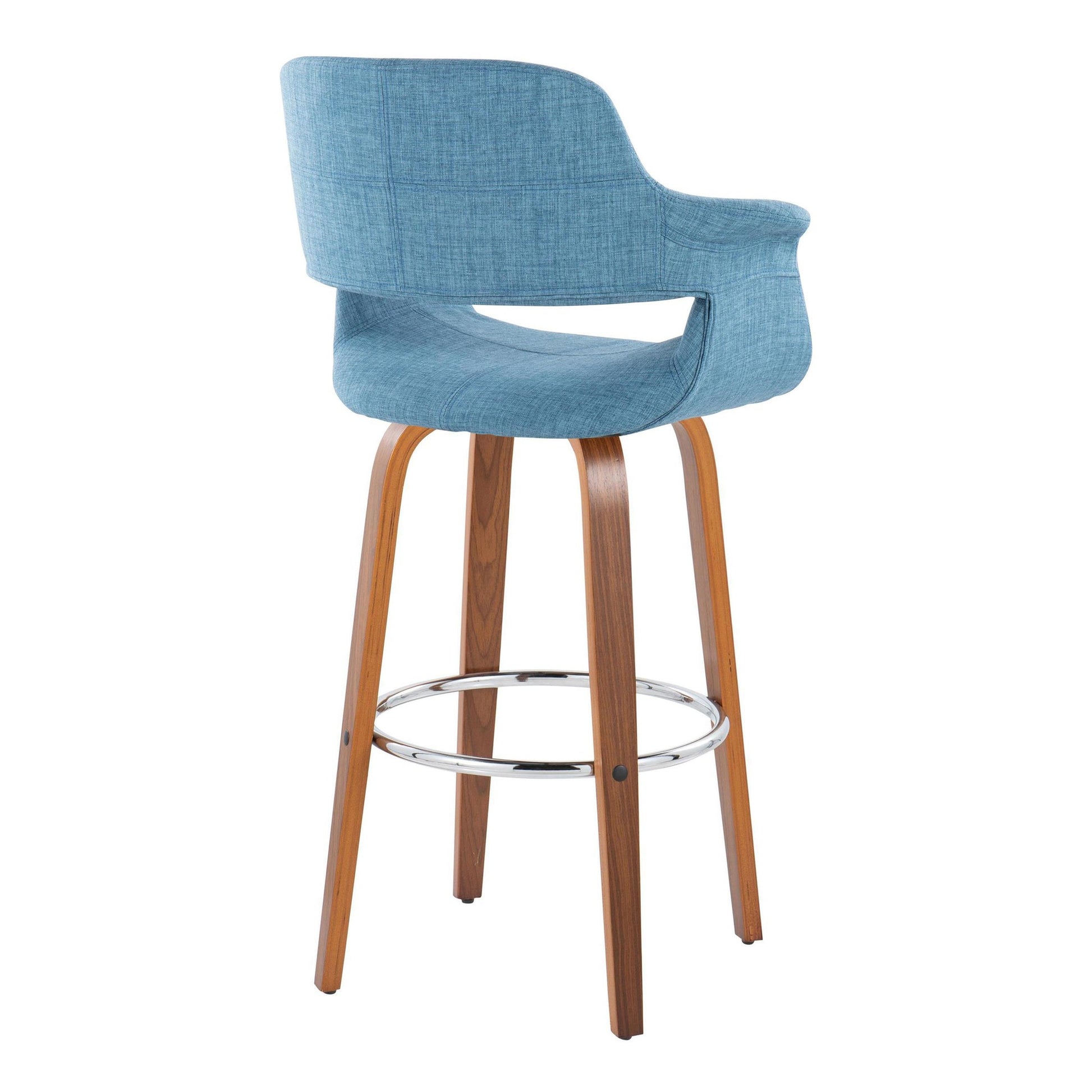 Vintage Flair 30" Fixed-Height Barstool - Set of 2 Blue  By LumiSource | Bar Stools | Modishstore - 6