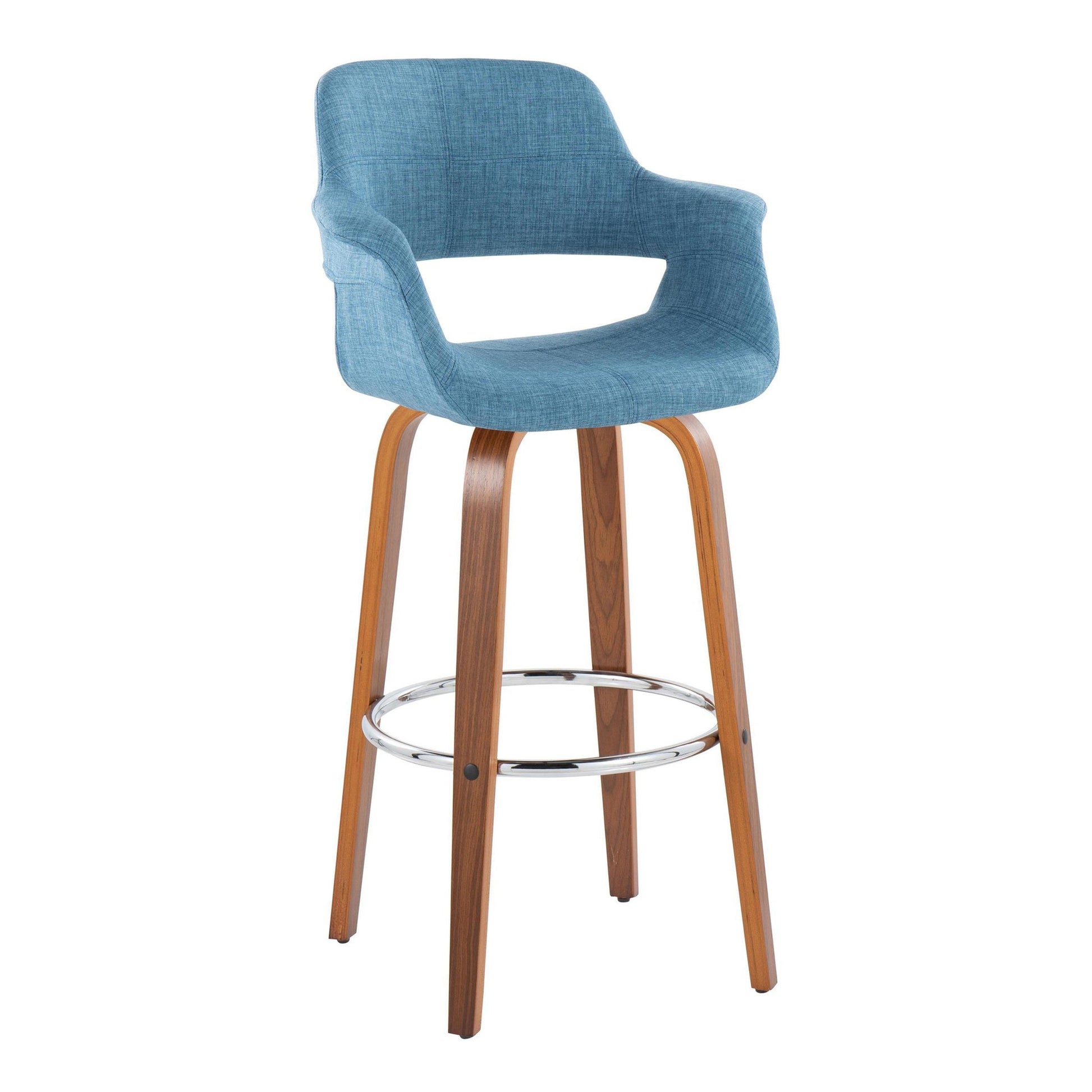 Vintage Flair 30" Fixed-Height Barstool - Set of 2 Blue  By LumiSource | Bar Stools | Modishstore - 4