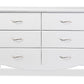 Baxton Studio Enzo Modern and Contemporary White Faux Leather 6-Drawer Dresser | Modishstore | Drawers