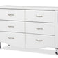 baxton studio enzo modern and contemporary white faux leather 6 drawer dresser | Modish Furniture Store-2