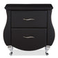 Baxton Studio Erin Modern and Contemporary Black Faux Leather Upholstered Nightstand | Modishstore | Nightstands