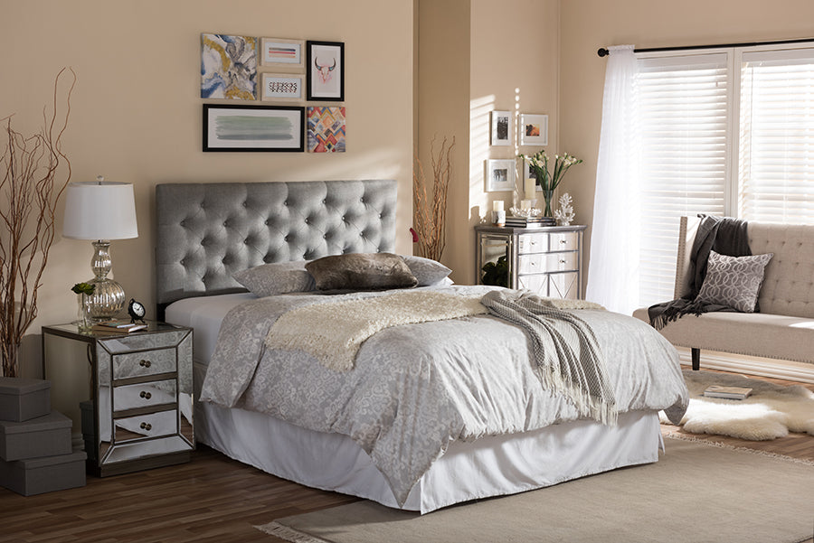 Baxton Studio Viviana Modern and Contemporary White Faux Leather Upholstered Button-tufted Queen Size Headboard | Headboards | Modishstore - 8