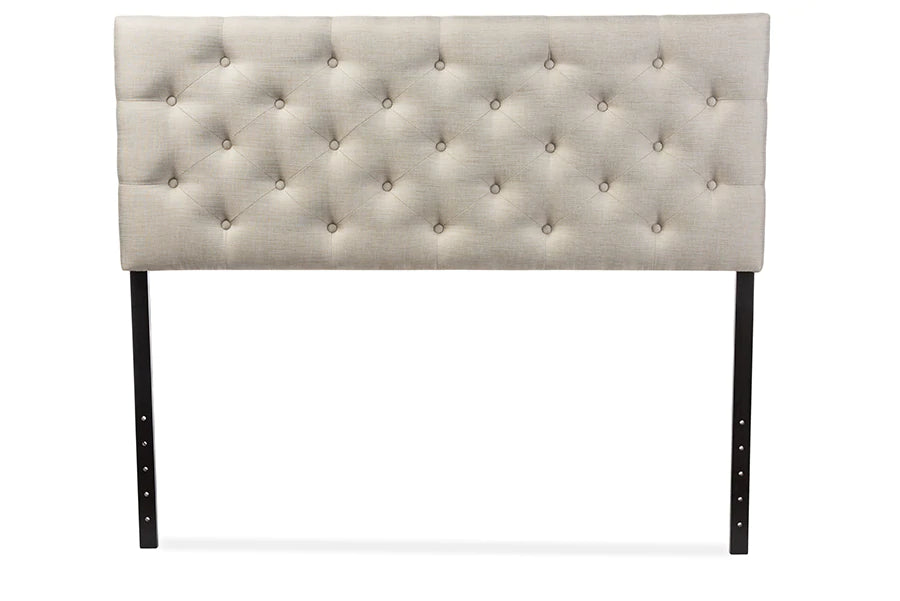 Baxton Studio Viviana Modern and Contemporary White Faux Leather Upholstered Button-tufted Queen Size Headboard | Headboards | Modishstore - 12