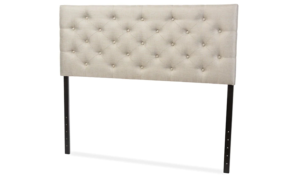 Baxton Studio Viviana Modern and Contemporary White Faux Leather Upholstered Button-tufted Queen Size Headboard | Headboards | Modishstore - 13