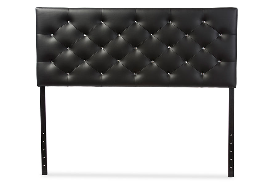 Baxton Studio Viviana Modern and Contemporary White Faux Leather Upholstered Button-tufted Full Size Headboard | Headboards | Modishstore - 6