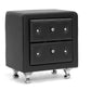 Baxton Studio Stella Crystal Tufted Black Upholstered Modern Nightstand | Nightstands | Modishstore