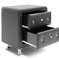 Baxton Studio Stella Crystal Tufted Black Upholstered Modern Nightstand | Nightstands | Modishstore - 2