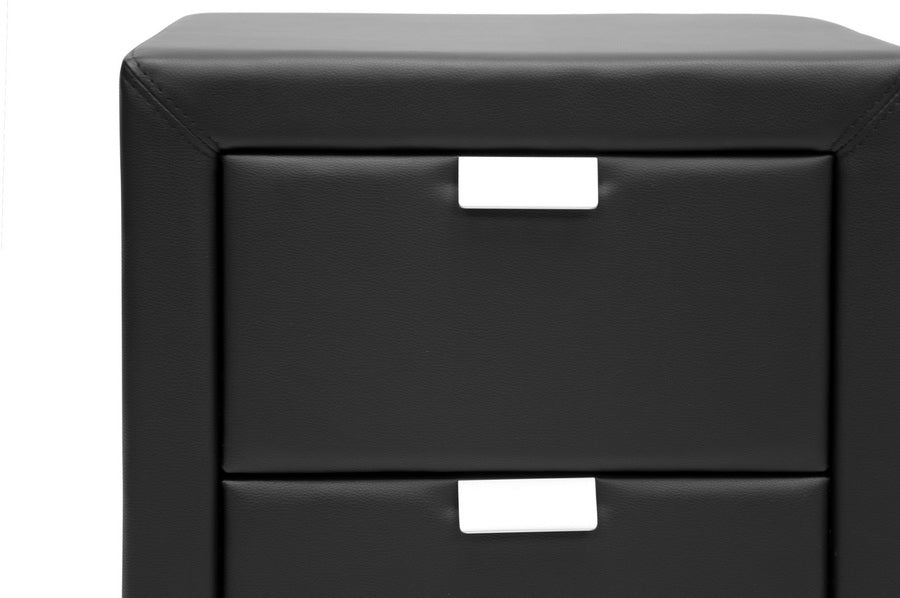 Baxton Studio Frey White Upholstered Modern Nightstand | Nightstands | Modishstore - 7