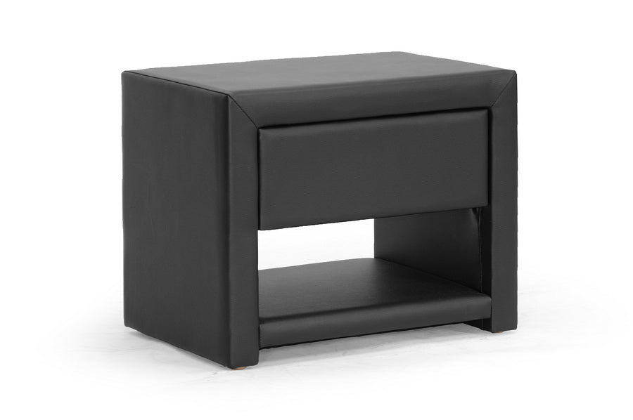 Baxton Studio Massey White Upholstered Modern Nightstand | Nightstands | Modishstore - 4