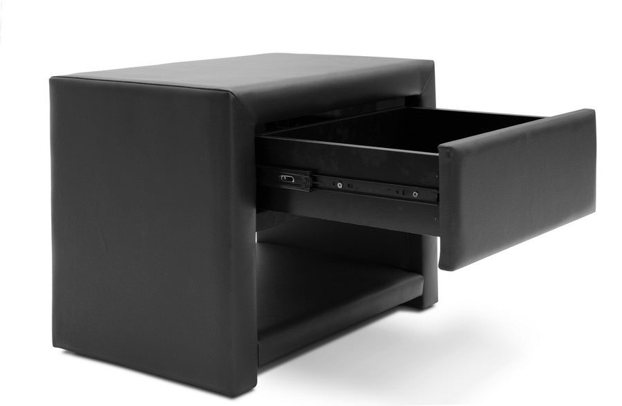 Baxton Studio Massey White Upholstered Modern Nightstand | Nightstands | Modishstore - 5