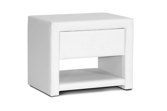 Baxton Studio Massey White Upholstered Modern Nightstand | Nightstands | Modishstore