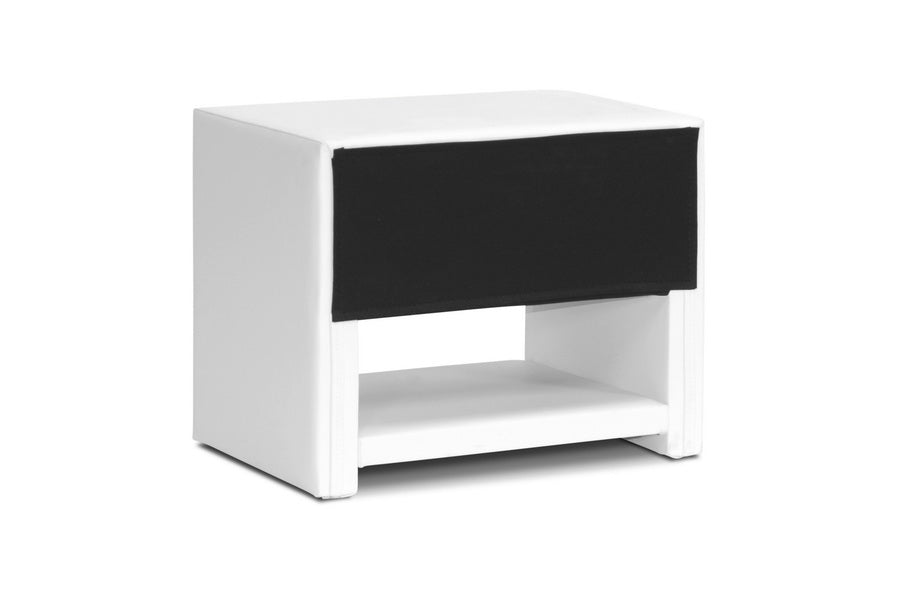 Baxton Studio Massey White Upholstered Modern Nightstand | Nightstands | Modishstore - 2