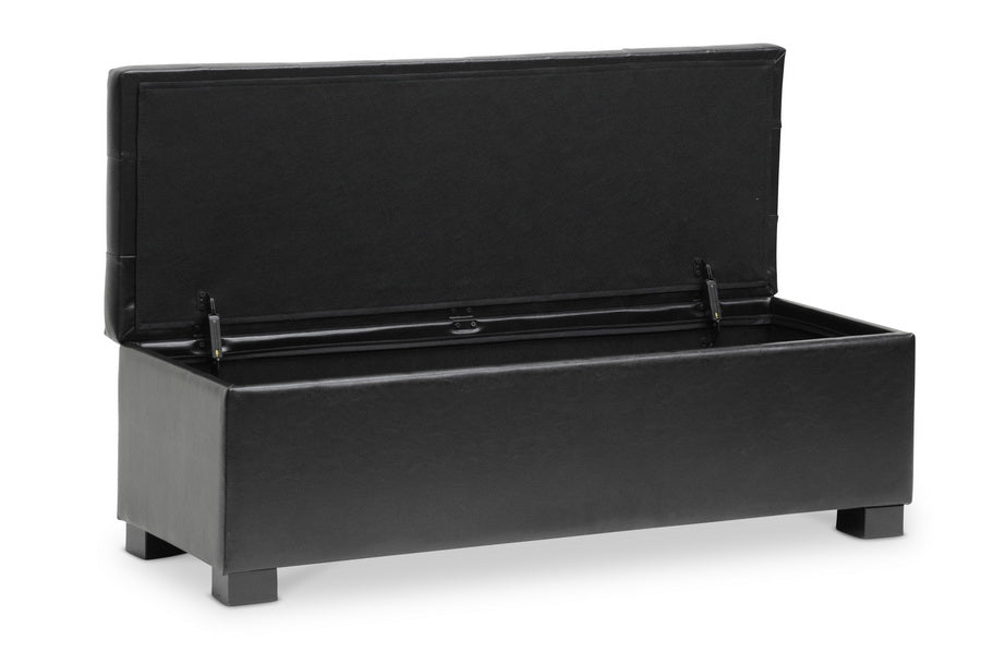 baxton studio roanoke contemporary black ottoman | Modish Furniture Store-2