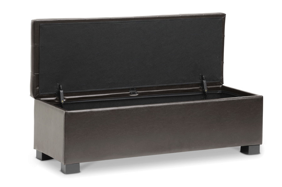 baxton studio roanoke contemporary dark brown ottoman | Modish Furniture Store-2