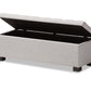 baxton studio roanoke modern and contemporary beige fabric upholstered grid tufting storage ottoman bench | Modish Furniture Store-8