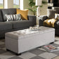 baxton studio roanoke modern and contemporary beige fabric upholstered grid tufting storage ottoman bench | Modish Furniture Store-7