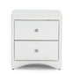 Baxton Studio Dorian White Faux Leather Upholstered Modern Nightstand | Modishstore | Nightstands