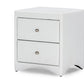 baxton studio dorian white faux leather upholstered modern nightstand | Modish Furniture Store-2