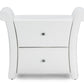 Baxton Studio Victoria Matte White PU Leather 2 Storage Drawers Nightstand Bedside Table | Nightstands | Modishstore