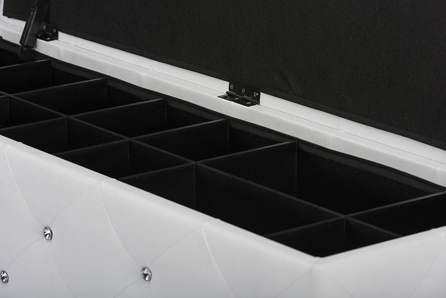baxton studio seine white leather contemporary storage ottoman | Modish Furniture Store-4