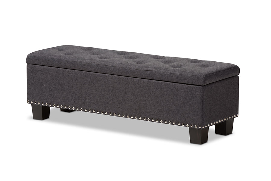 baxton studio hannah modern and contemporary beige fabric upholstered button tufting storage ottoman bench | Modish Furniture Store-3