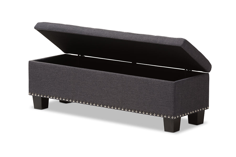 baxton studio hannah modern and contemporary beige fabric upholstered button tufting storage ottoman bench | Modish Furniture Store-4