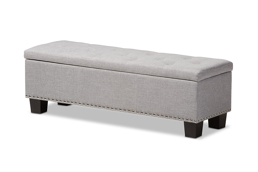 baxton studio hannah modern and contemporary beige fabric upholstered button tufting storage ottoman bench | Modish Furniture Store-6