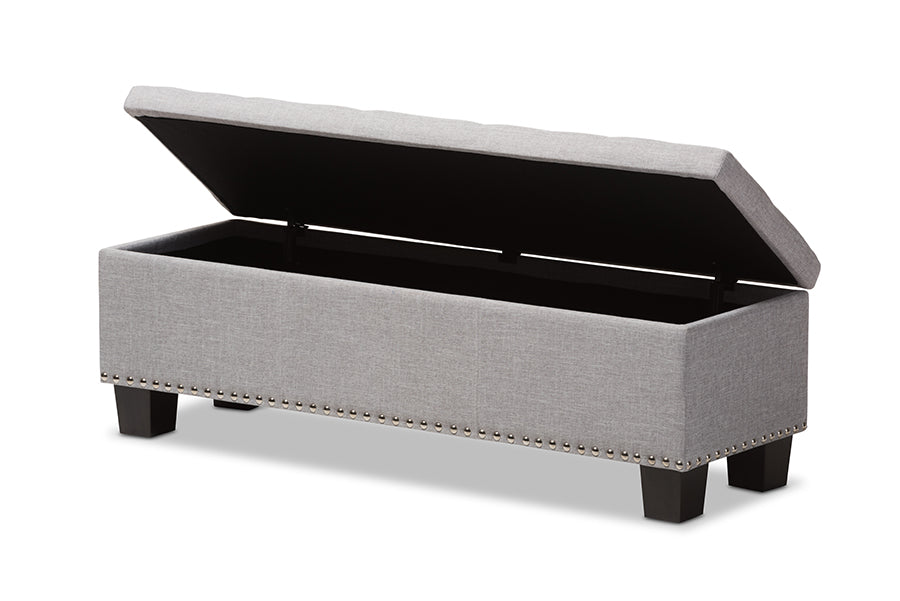 baxton studio hannah modern and contemporary beige fabric upholstered button tufting storage ottoman bench | Modish Furniture Store-7