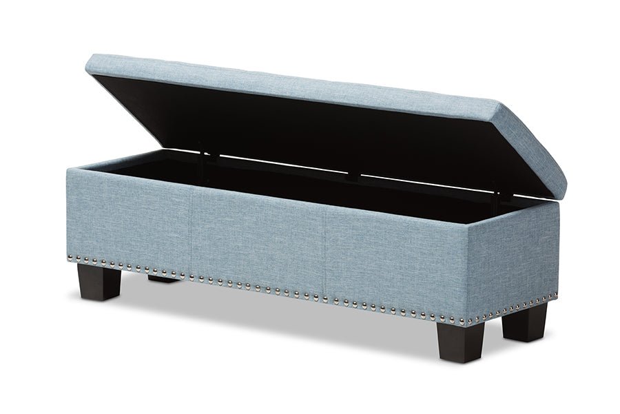 baxton studio hannah modern and contemporary beige fabric upholstered button tufting storage ottoman bench | Modish Furniture Store-10