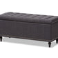 baxton studio kaylee modern classic beige fabric upholstered button tufting storage ottoman bench | Modish Furniture Store-3