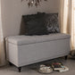 baxton studio kaylee modern classic beige fabric upholstered button tufting storage ottoman bench | Modish Furniture Store-5