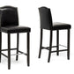 Baxton Studio Libra Black Modern Bar Stool with Nail Head Trim (Set of 2) | Bar Stools | Modishstore - 2