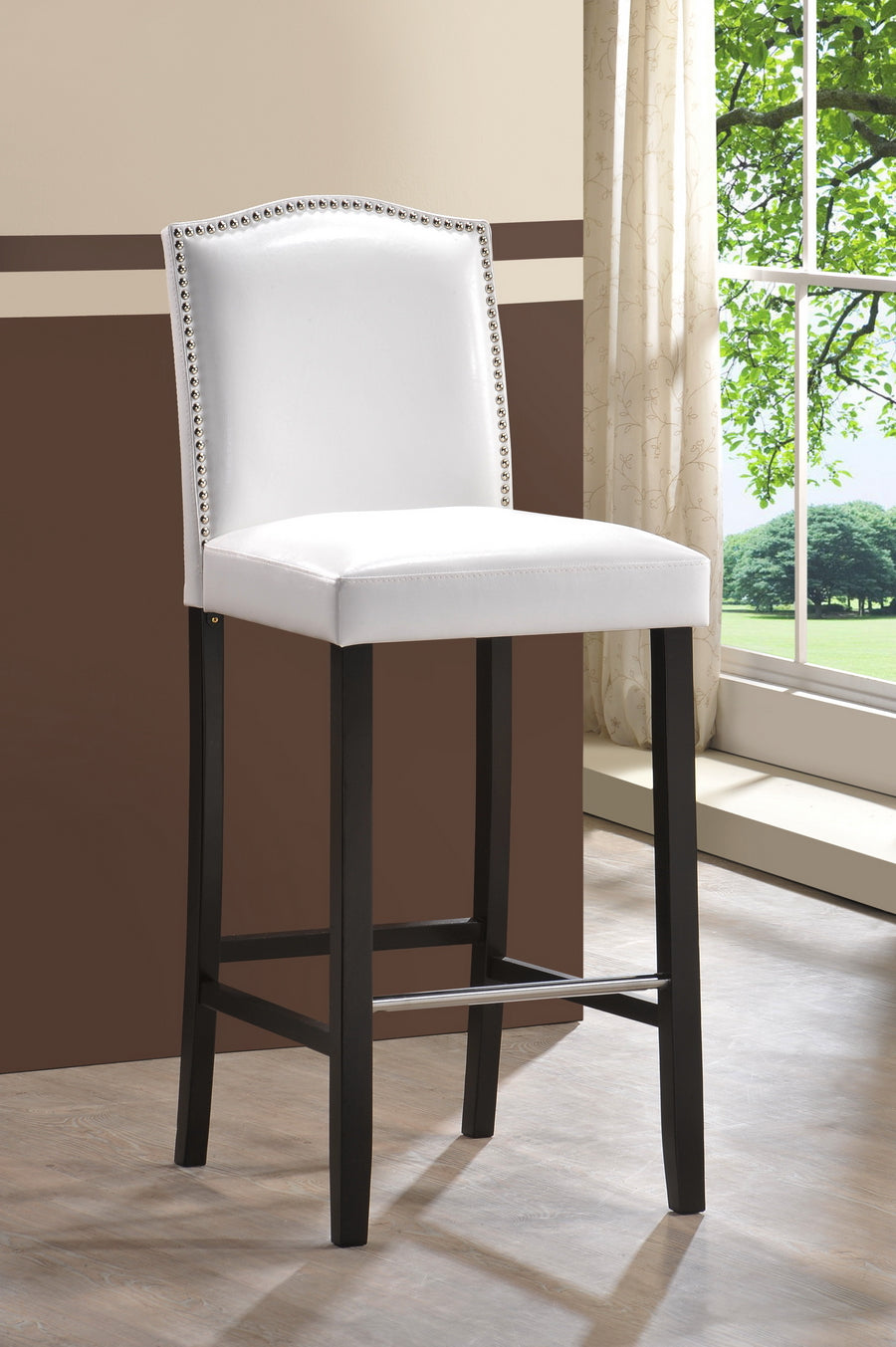 Baxton Studio Libra Black Modern Bar Stool with Nail Head Trim (Set of 2) | Bar Stools | Modishstore - 7
