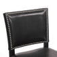 baxton studio aries black modern bar stool with nail head trim set of 2 | Modish Furniture Store-3