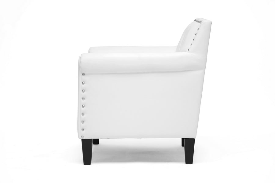baxton studio thalassa white modern arm chair | Modish Furniture Store-2