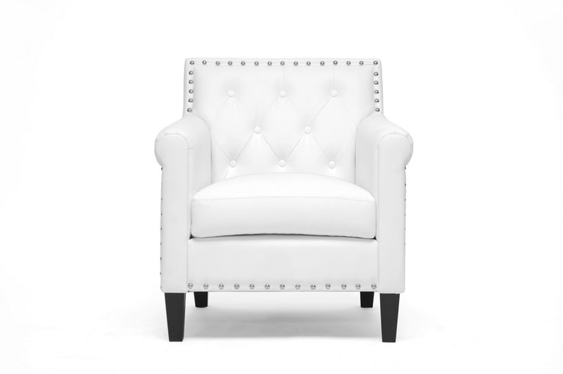 Baxton Studio Thalassa White Modern Arm Chair | Modishstore | Armchairs