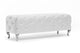 Baxton Studio Stella Crystal Tufted White Leather Modern Bench | Benches | Modishstore - 4