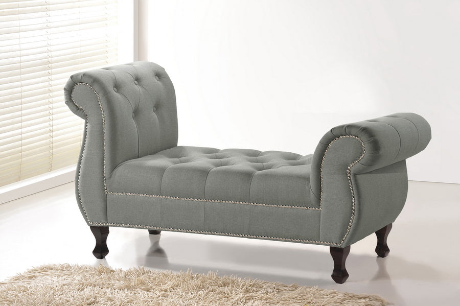 baxton studio ipswich grey linen bench | Modish Furniture Store-2