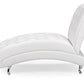 baxton studio pease contemporary white faux leather upholstered crystal button tufted chaise lounge | Modish Furniture Store-4