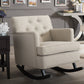 Baxton Studio Bethany Modern and Contemporary Light Beige Fabric Upholstered Button-tufted Rocking Chair | Rocking Chairs | Modishstore