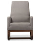 Baxton Studio Yashiya Mid-century Retro Modern Grey Fabric Upholstered Rocking Chair | Rocking Chairs | Modishstore - 5