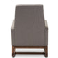 Baxton Studio Yashiya Mid-century Retro Modern Grey Fabric Upholstered Rocking Chair | Rocking Chairs | Modishstore - 2
