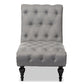 baxton studio layla mid century retro modern grey fabric upholstered button tufted chaise lounge | Modish Furniture Store-2