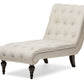 baxton studio layla mid century retro modern grey fabric upholstered button tufted chaise lounge | Modish Furniture Store-4