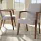 Baxton Studio Andrea Mid-Century Modern Greyish Beige Upholstered Wooden Armchair (Set of 2) | Modishstore | Armchairs