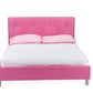 baxton studio barbara pink leather modern full size bed with crystal button tufting | Modish Furniture Store-2