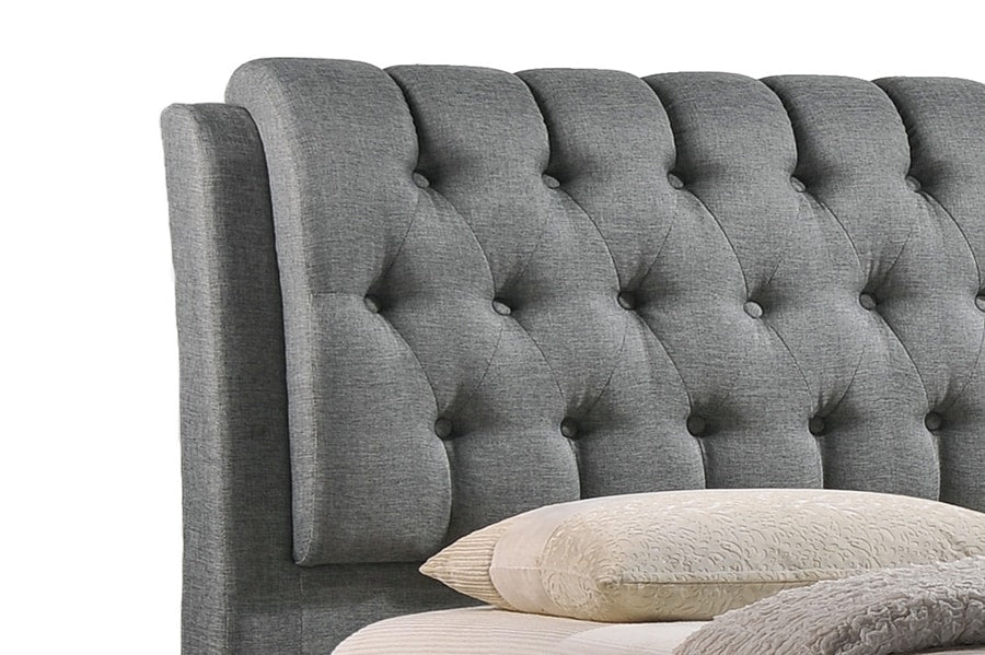 baxton studio ainge contemporary button tufted light beige fabric upholstered storage king size bed with 2 drawer | Modish Furniture Store-3