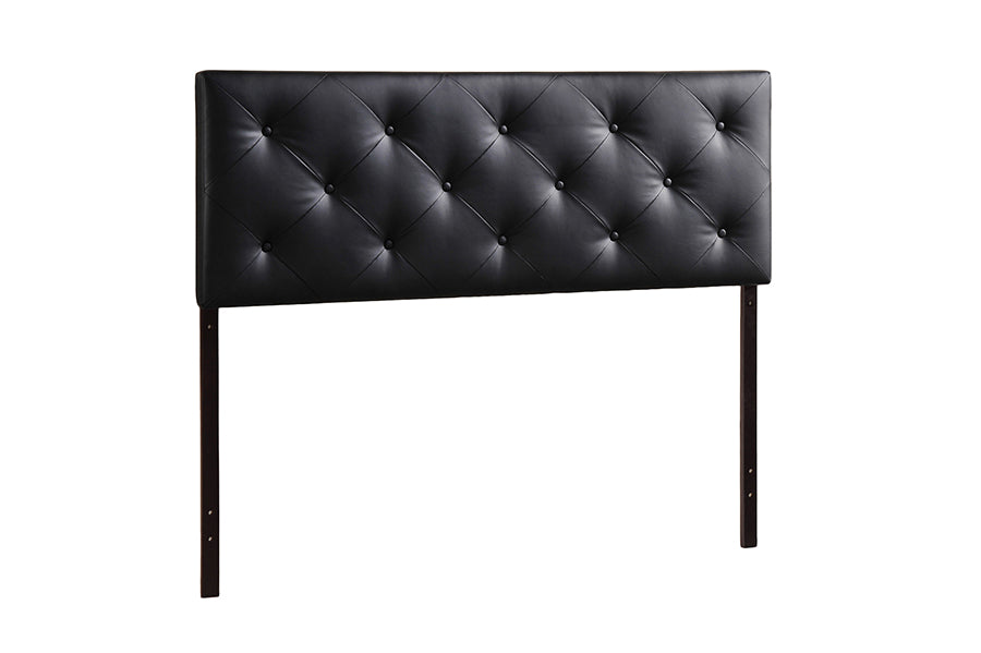 Baxton Studio Baltimore Modern and Contemporary Full Black Faux Leather Upholstered Headboard | Headboards | Modishstore - 2